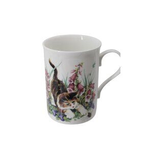 Golden Crown Tabby Cat Kitten Bone China Mug Cup Vintage 93731